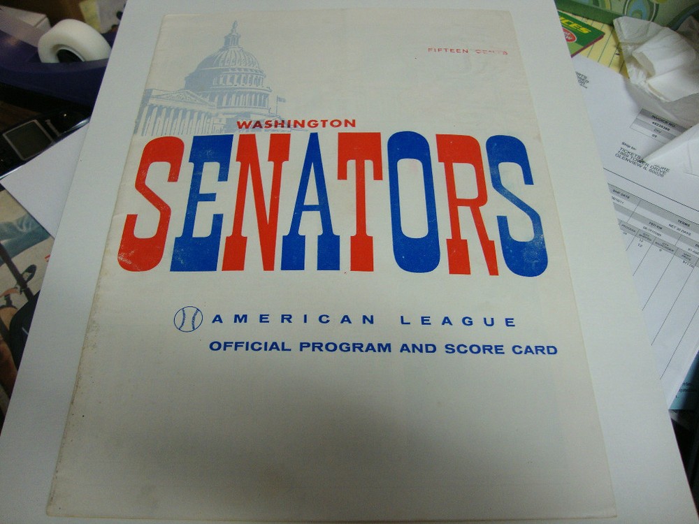 1958 WASHINGTON SENATORS PROGRAM VS BOSTON RED SOX