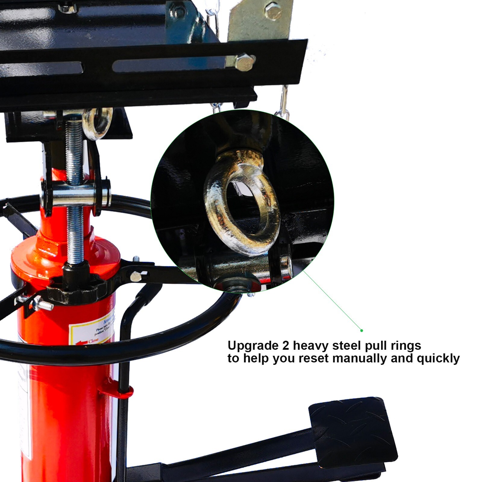 2 Stage Transmission Jack 2 Springs Load 1600lbs 360 Swivel Wheel W/ Brakes