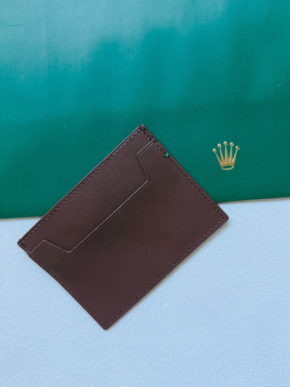 Rolex Signature Leather Brown Credit Card Holder Wallet- New in Box, AD Gift