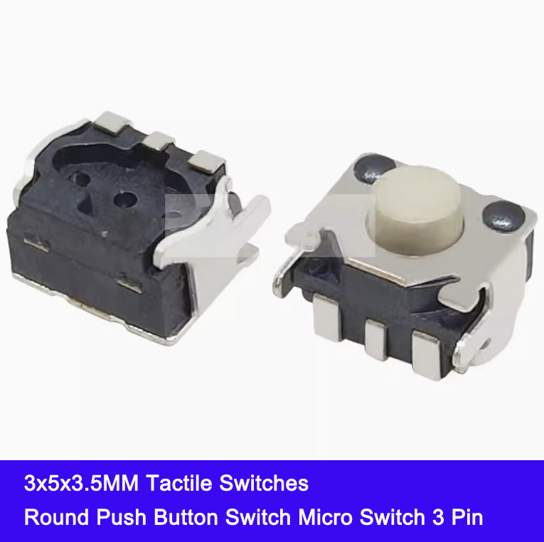 3x5x3.5MM Tactile Switches Round Push Button Switch Micro Switch 3 Pin