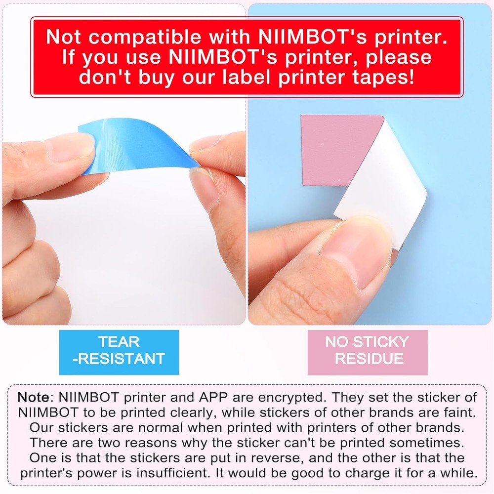 1600 Pcs Label Tapes Compatible with D30 Label Printer Maker Laminated Labeling
