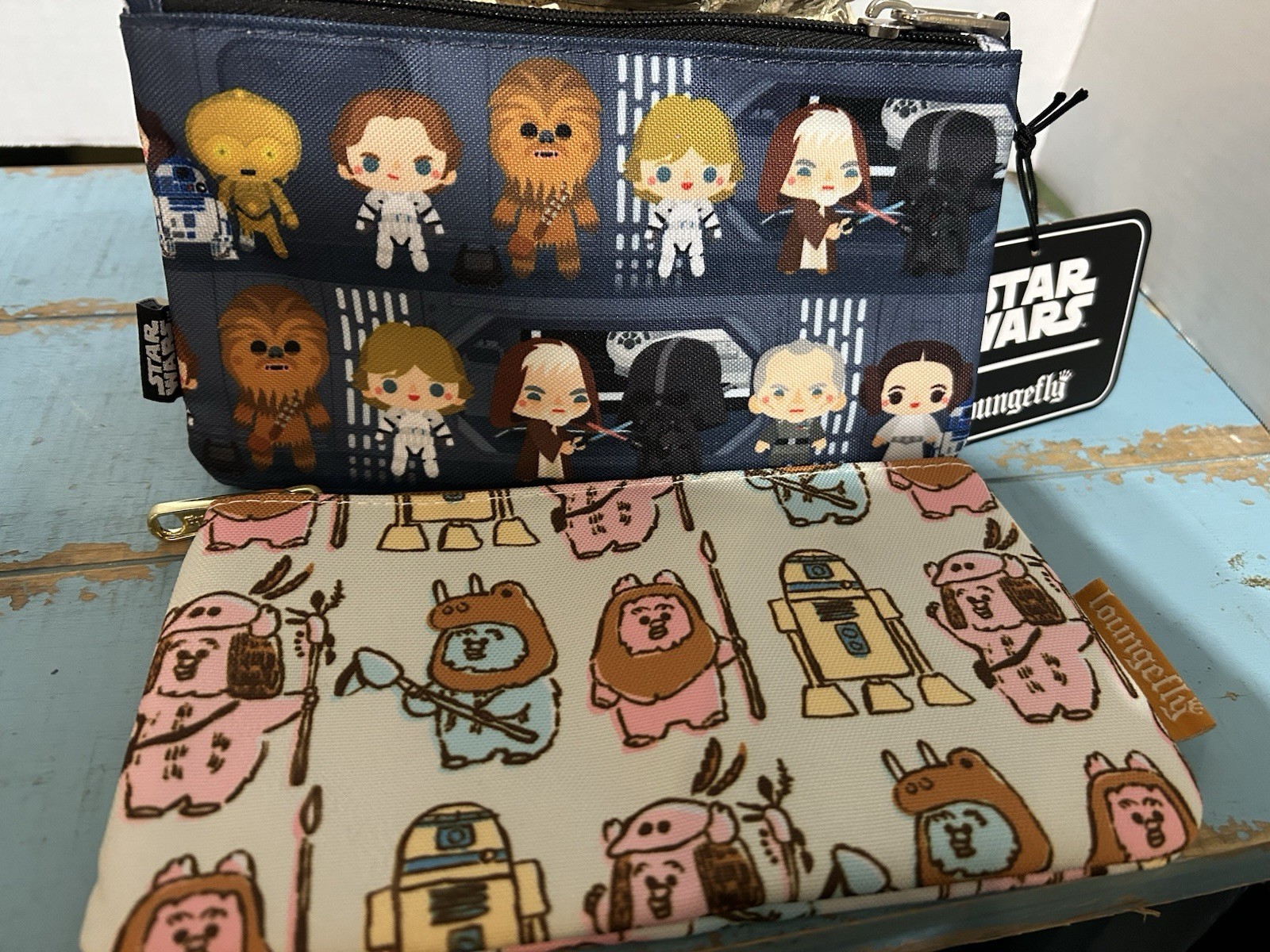 Two - Loungefly Star Wars Chibi Characters Battle Station Coin Or Cosmetic Bags