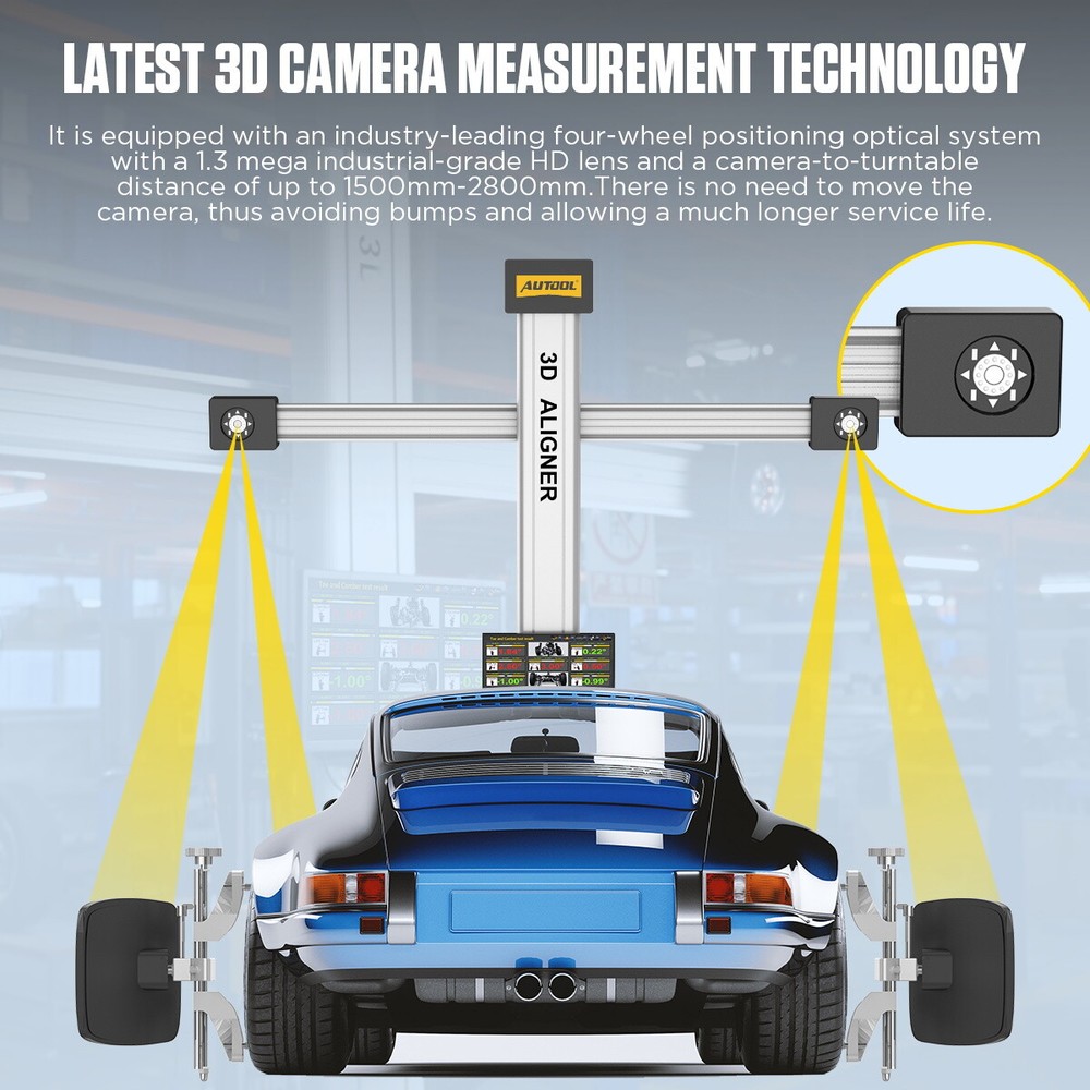 3D Wheel Alignment Machine Fully Automatic Aligning System Aligner Voice Guidanc