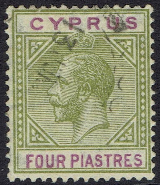 CYPRUS 1921 KGV 4PI WMK MULTI SCRIPT CA USED
