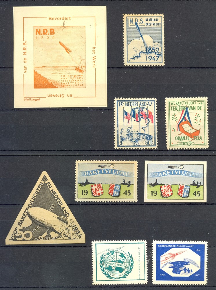 NETHERLANDS-1934/45 ca. 9 x LABEL . -ROCKETMAIL */(*) -MOST VF