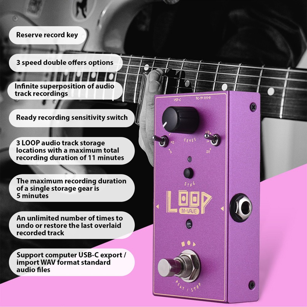 M-VAVE Guitar Loop Effector Loop Recording Effects Pedal Recording NTLH