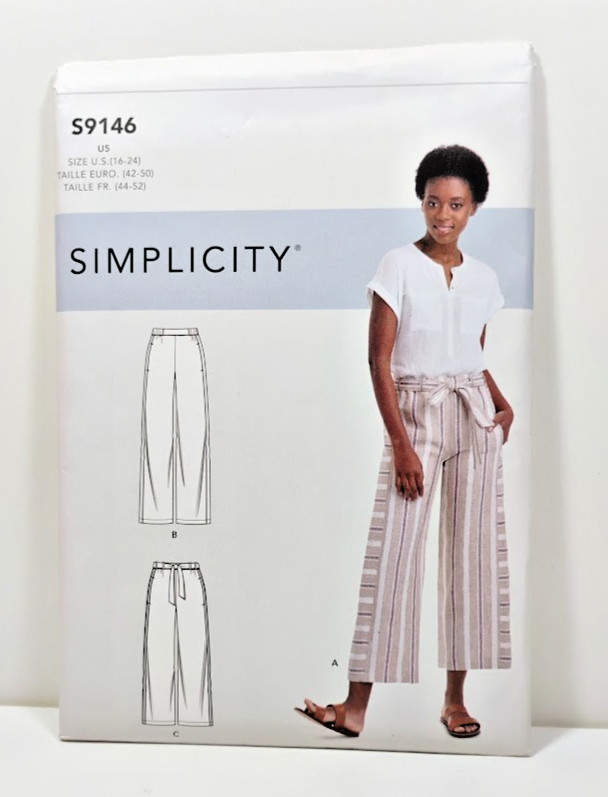 Simplicity S9146 U5 Sewing Pattern Pull-On Pants Misses' Size 16-24 B58