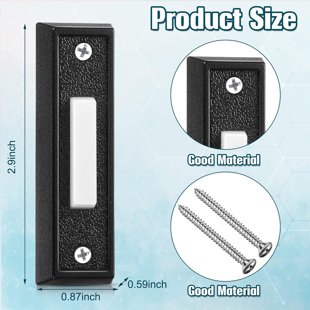 1 Piece Lighted Doorbell Button, Wired Doorbell Push Button, Replacement Wall Mo