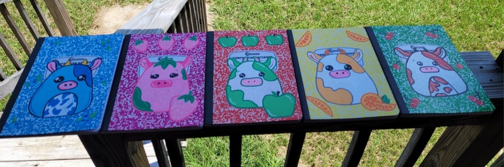 HAND PAINTED Squishmallow Composition Notebooks 5 Pack