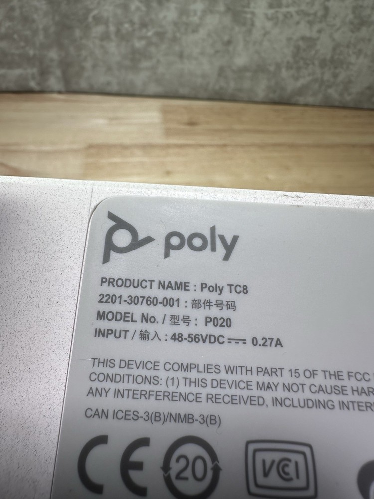Poly TC8 P020 Touch Screen Conference Controller Display Untested As-Is Parts