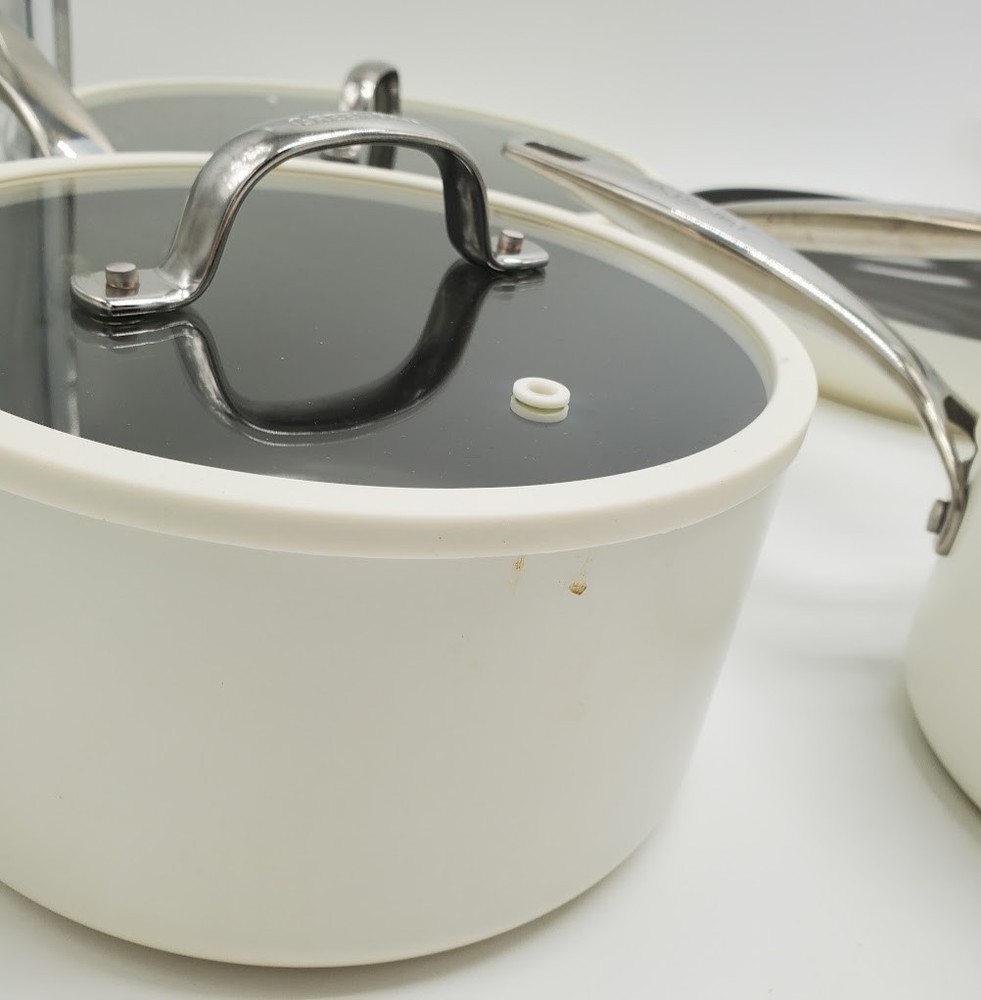 GreenPan Eras Ceramic Non-Stick 11-piece Cookware Set WHITE