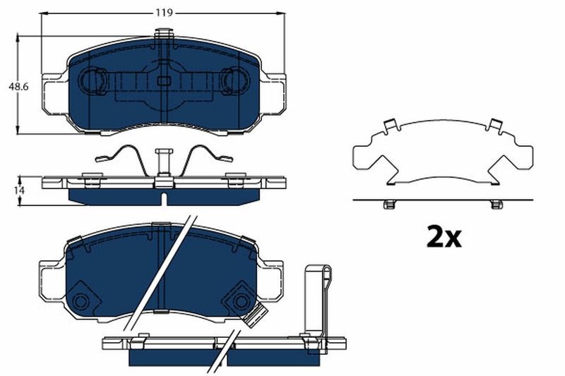 For TRW GDB3376BTE Brake Pad Set, disc brake
