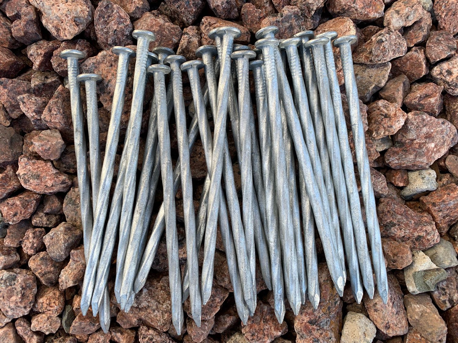 Sandbaggy 6 in. Heavy Duty Galvanized Spiral Artificial Turf Nails - 3 Ga Steel