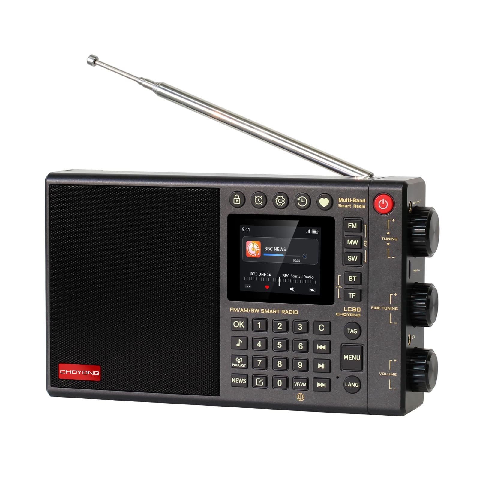 Choyong LC90 Shortwave Receiver AM/FM/SSB/LW - Internet Radio Via Wifi/4G/E-Sim