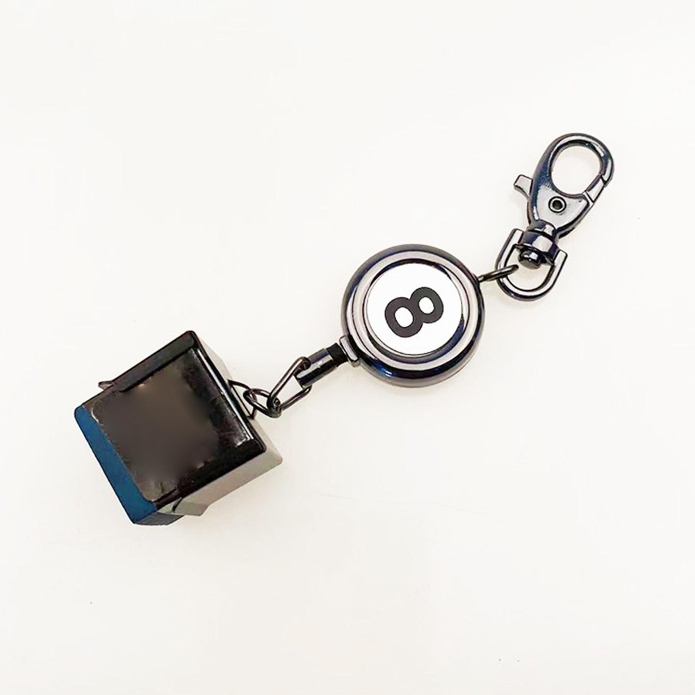 Snooker Pool Chalk Holder Retractable Keyring Storage Box Practical Tool Pocket