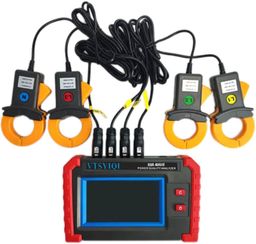 Three Phase Power Quality Analyzer with 4pcs Current Clamps Range 0.1A~100A