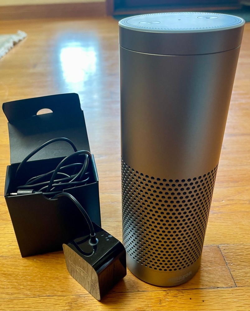 Amazon Echo Plus 1st Gen Smart Speaker Silver w/Power Adapter - READ DESCRIPTION