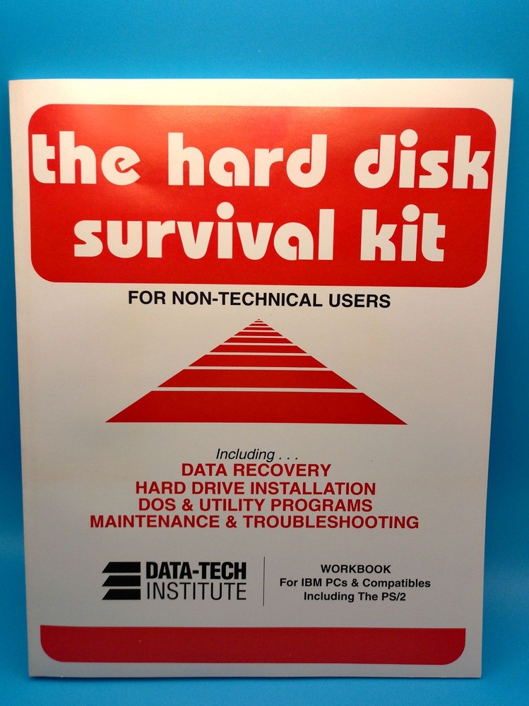 Data-Tech Institute The Hard Disk Survival Kit Workbook VHS Program Disk 1990