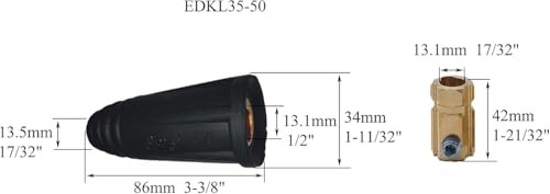 TIG Welding Cable Panel Connector Socket EDKL35 EDKL35-50 Red Black Each one