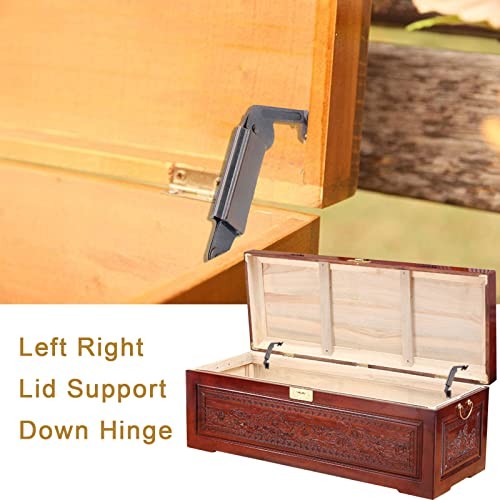 Spring Lid Support Hinge, 2Pcs Left Right Lid Support Hardware Hinge for Box,