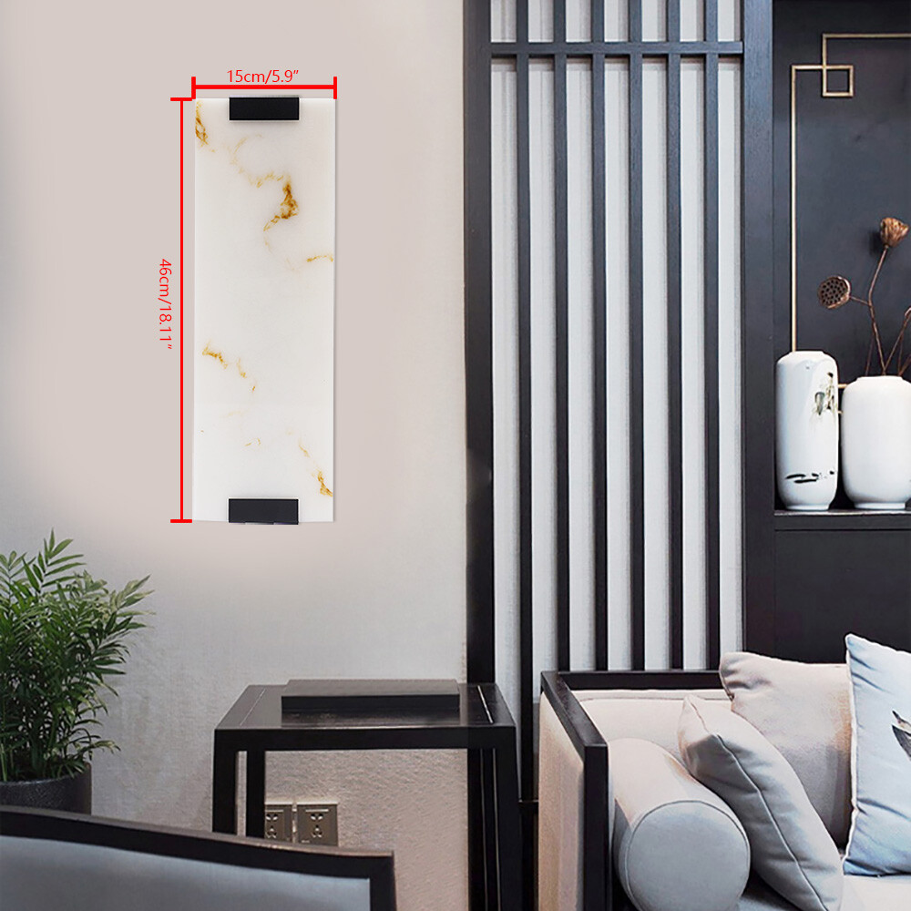 Marble Wall Light Hand Carved Alabaster Rectangular Sconce LED Indoor Wall Lamp