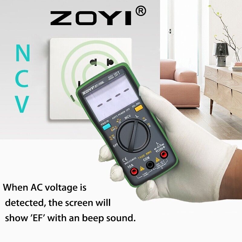 Digital Multimeter 6000 Auto Range AC/DC Ammeter Volt Backlight 60H LCR Tester
