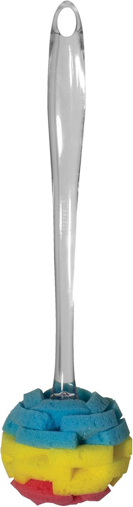 , Plum/Lime/Orange Multicolor Clear Sponge Brush, 1 EA
