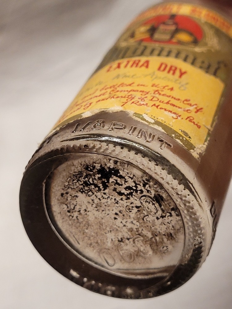 Miniature Dubonnet Blonde Extra Dry Original Label Empty