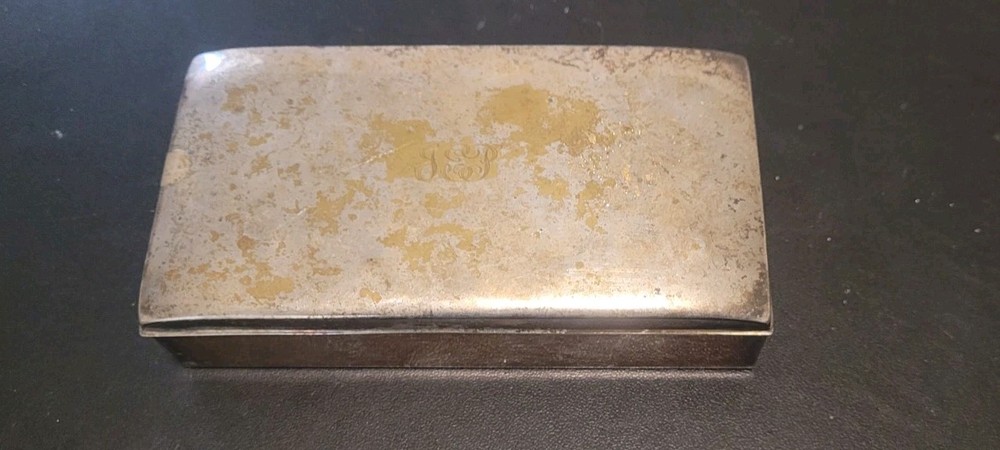 Poole Silver Co Sterling Silver Rectangular Hinged Lid Box 1899