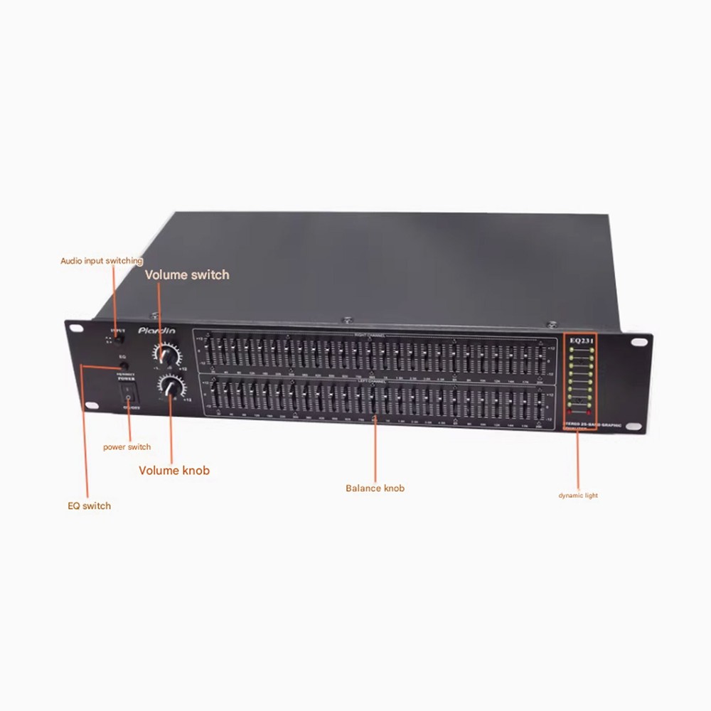 EQ231 Balanced output 50 segment EQ stereo equalizer professional spectrumO0