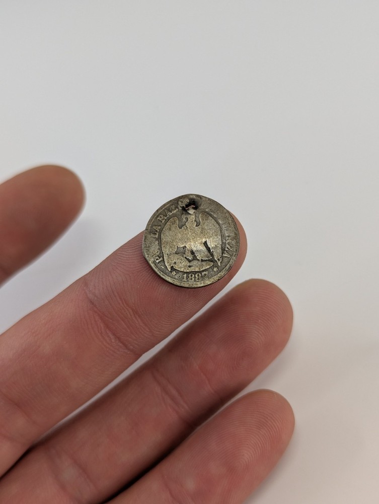 Chile Un Decimo Coin Silver 1887