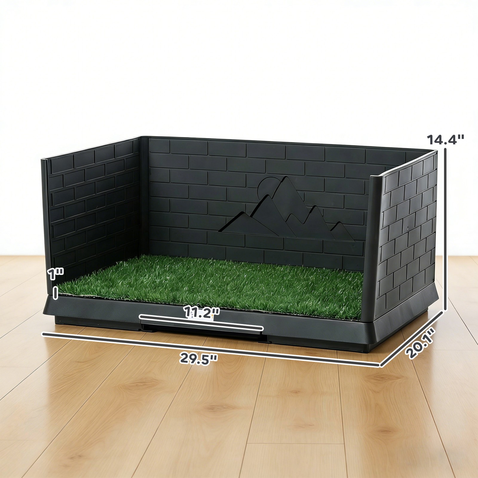 PawHut Dog Grass Pad with High Walls and Tray, Indoor Potty Tray