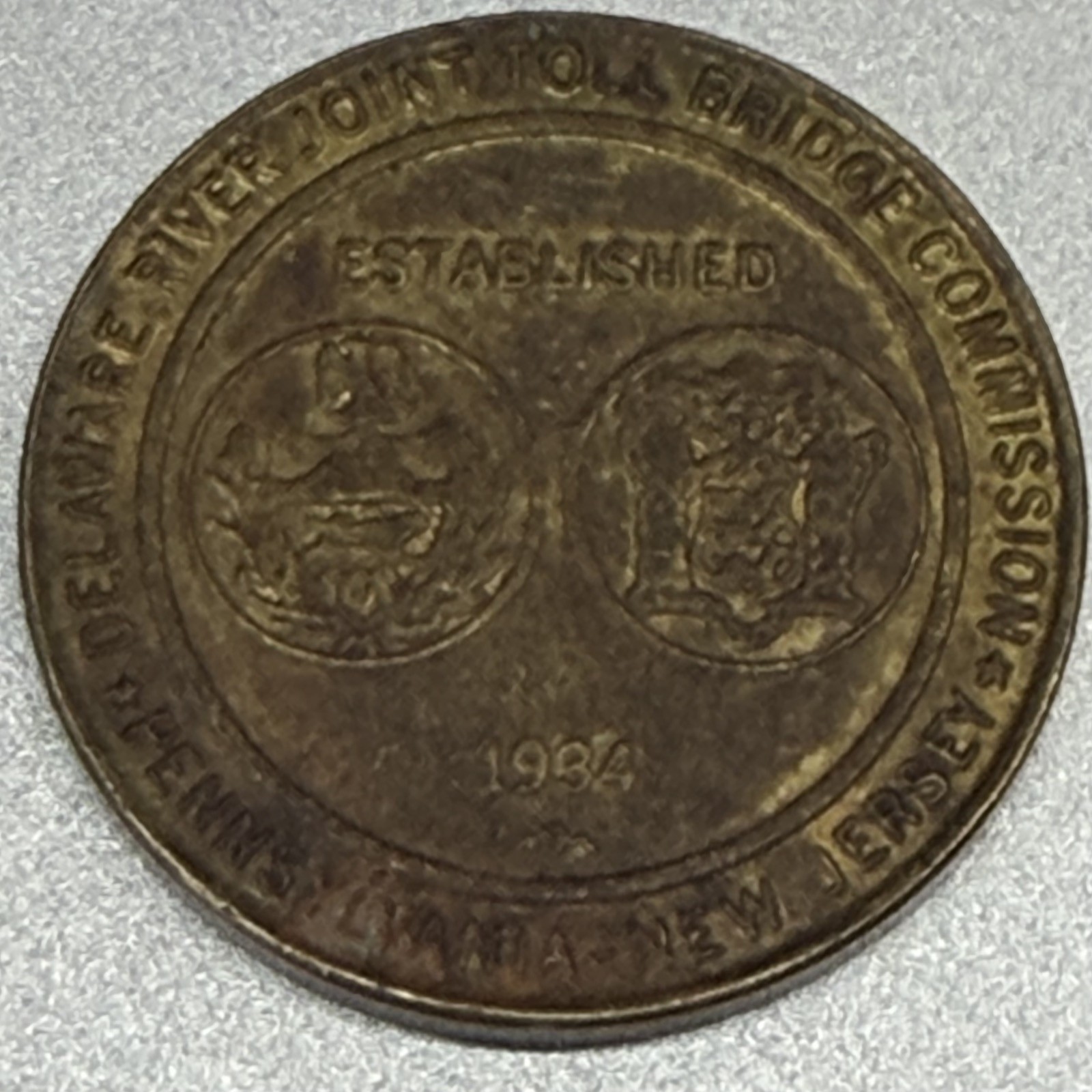 PA Delaware River Bridge Bridges Commuter Brass Token MEM Mint 233085