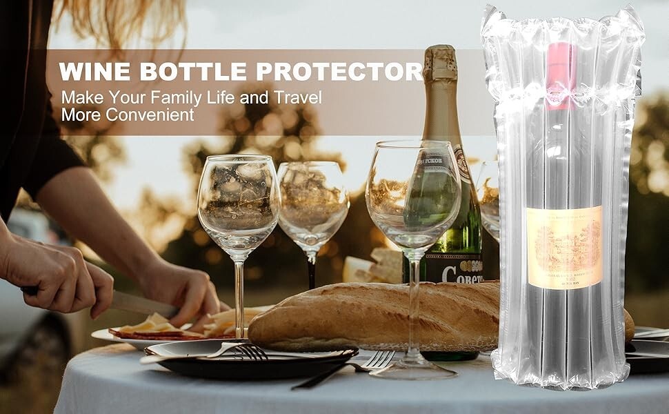 Reusable & Inflatable Wine Bottle Protector For Luggage