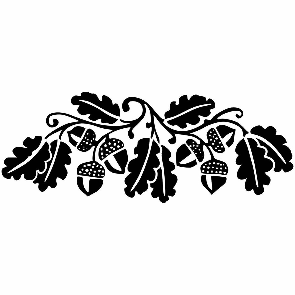 Solid Acorns With Leaves Art Rubber Stamp