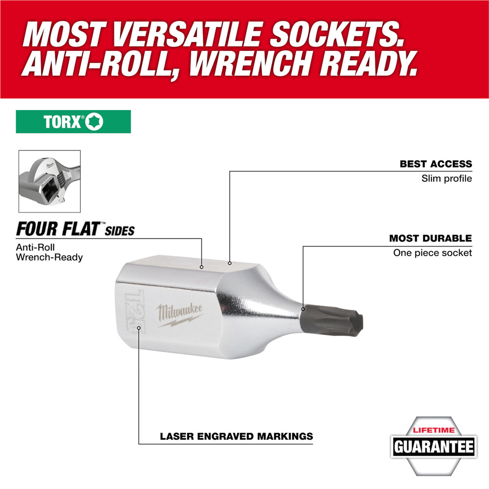 Milwaukee Tool 1/4" Drive T20 TORX Bit Socket