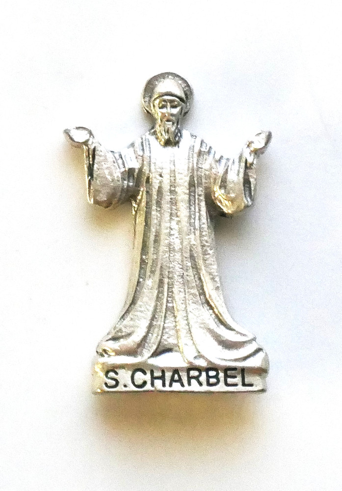 Saint Charbel Silver Tone Lapel Pin