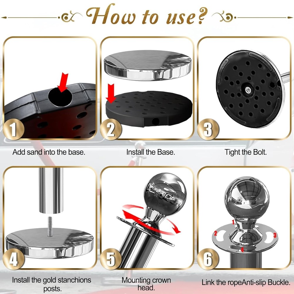 Stylish Party Crowd Control Stanchions