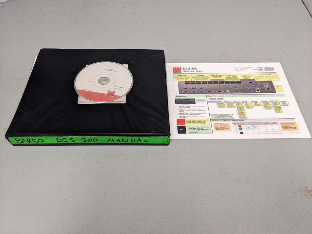 BARCO DCS-200 SDI/DVI/VGA seamless program/preview video switcher w/ accessories