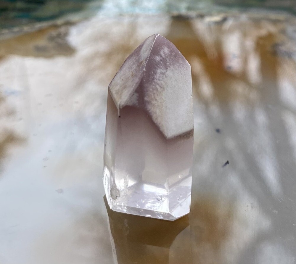 Clear Quartz Lithium point with phantom **Unique ** A Grade !