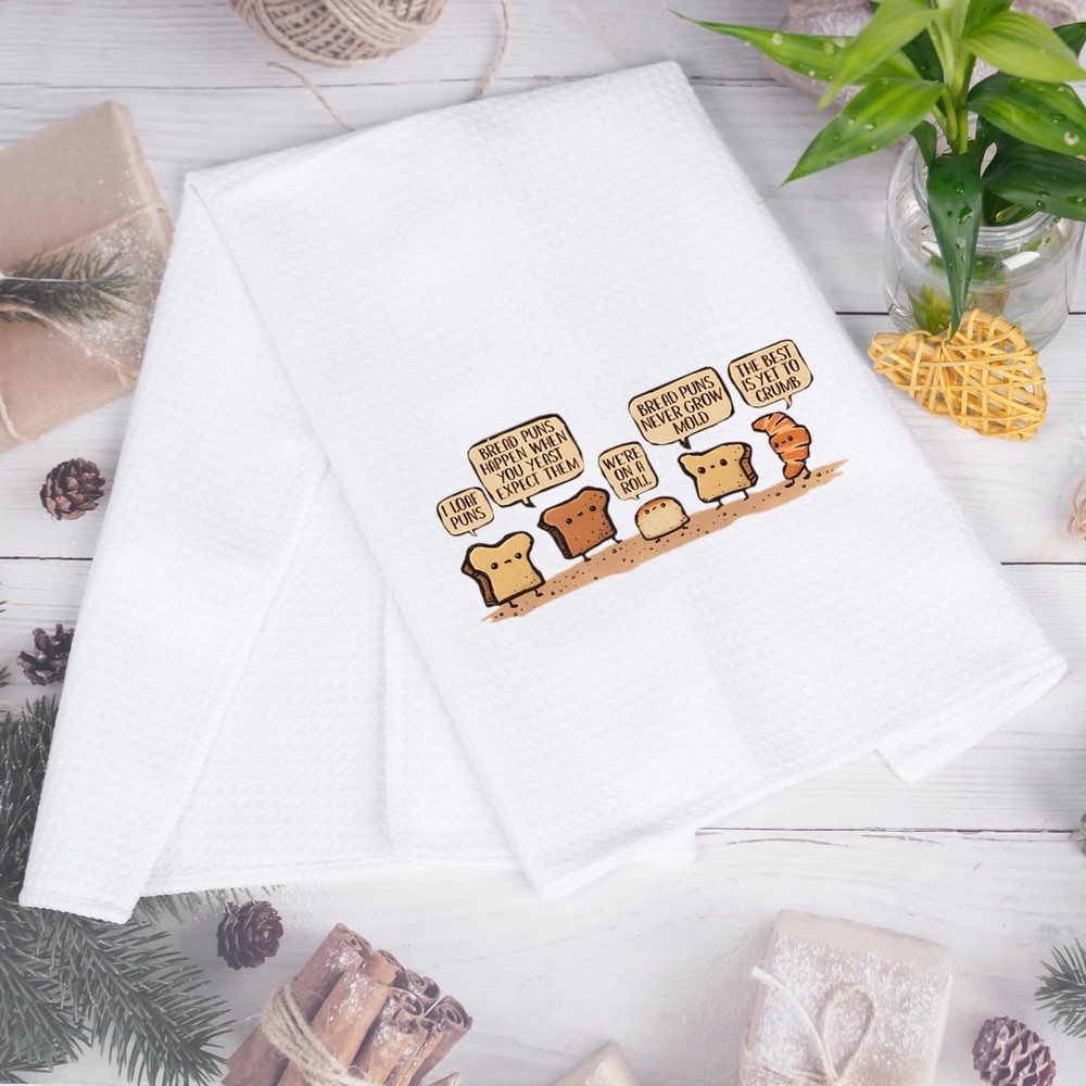 Funny Bread Pun Towel - Bread Lover Gift - Pastry Chef Theme