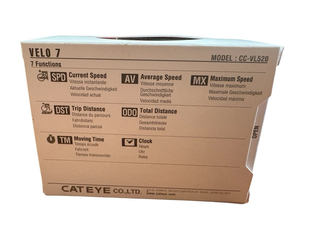 CatEye Velo 7 Function Biker Computer CC-VL520 UPC 725012023921 New in Box