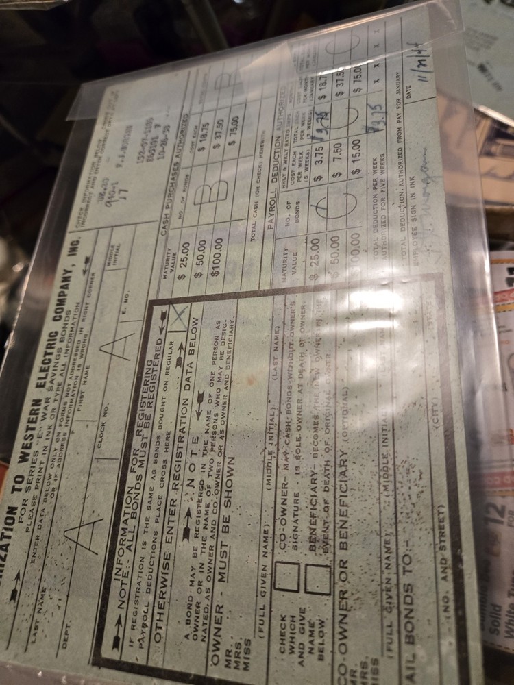 Ww2 War Bond Rare Blue