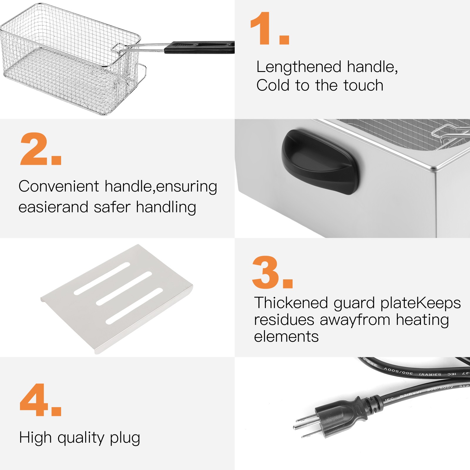 2500W 4 L Electric Deep Fryer Portable Dual Tank Basket Commercial Restaurant