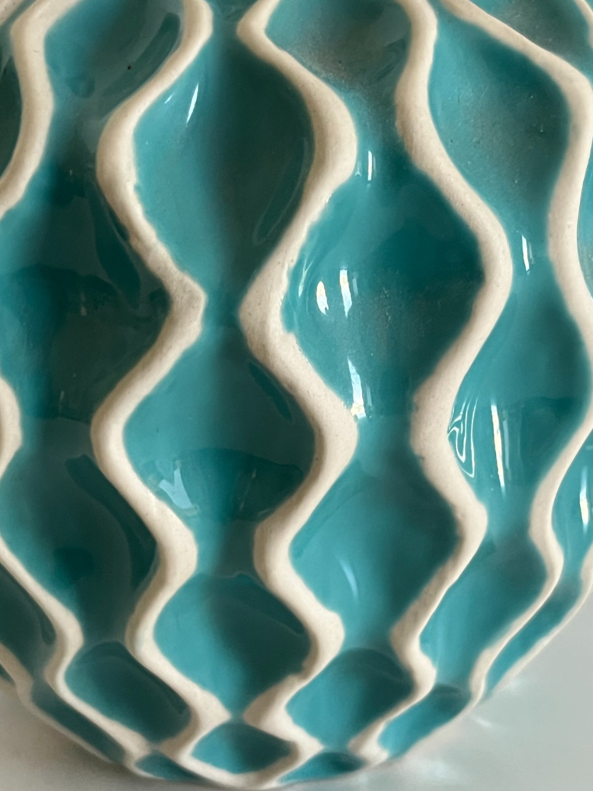 Modern Raised Wavy Design Vases Set of 3