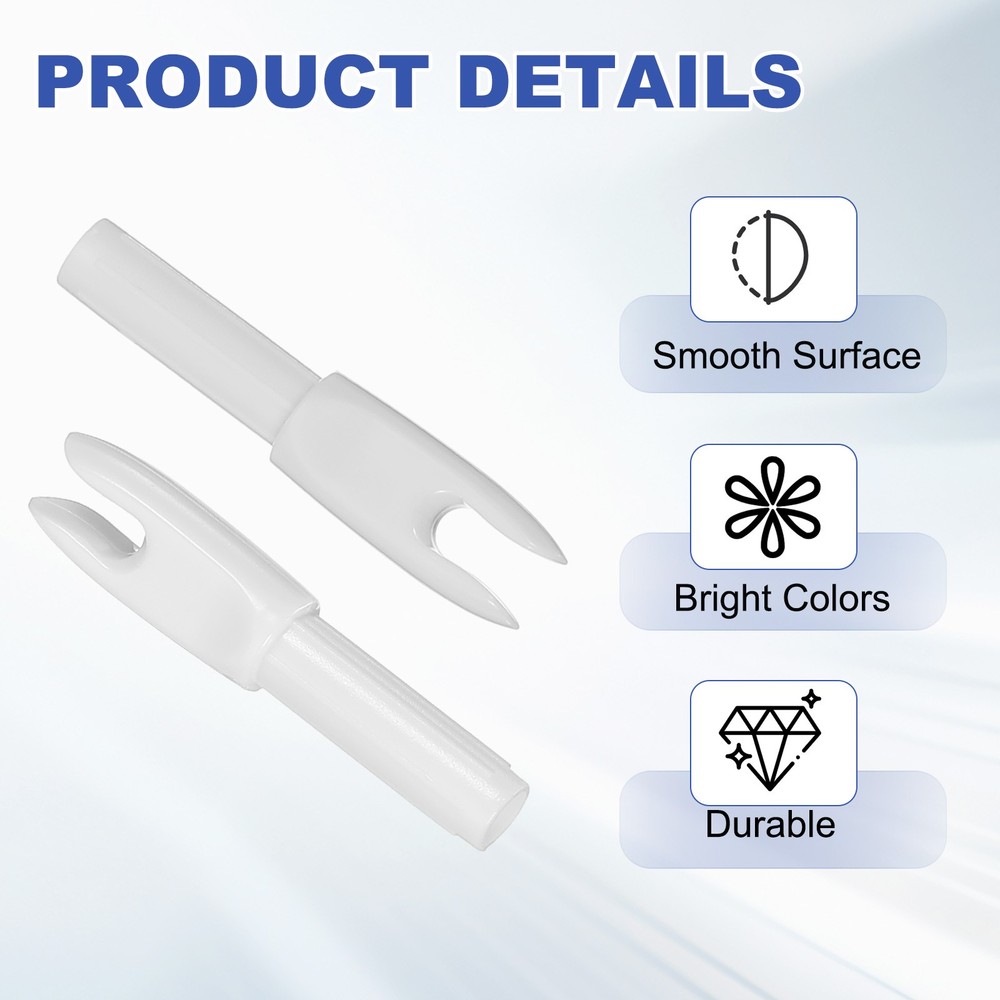12 Pack Archery Arrows Nocks 4.2mm Plastic Insert Arrow Nock, White