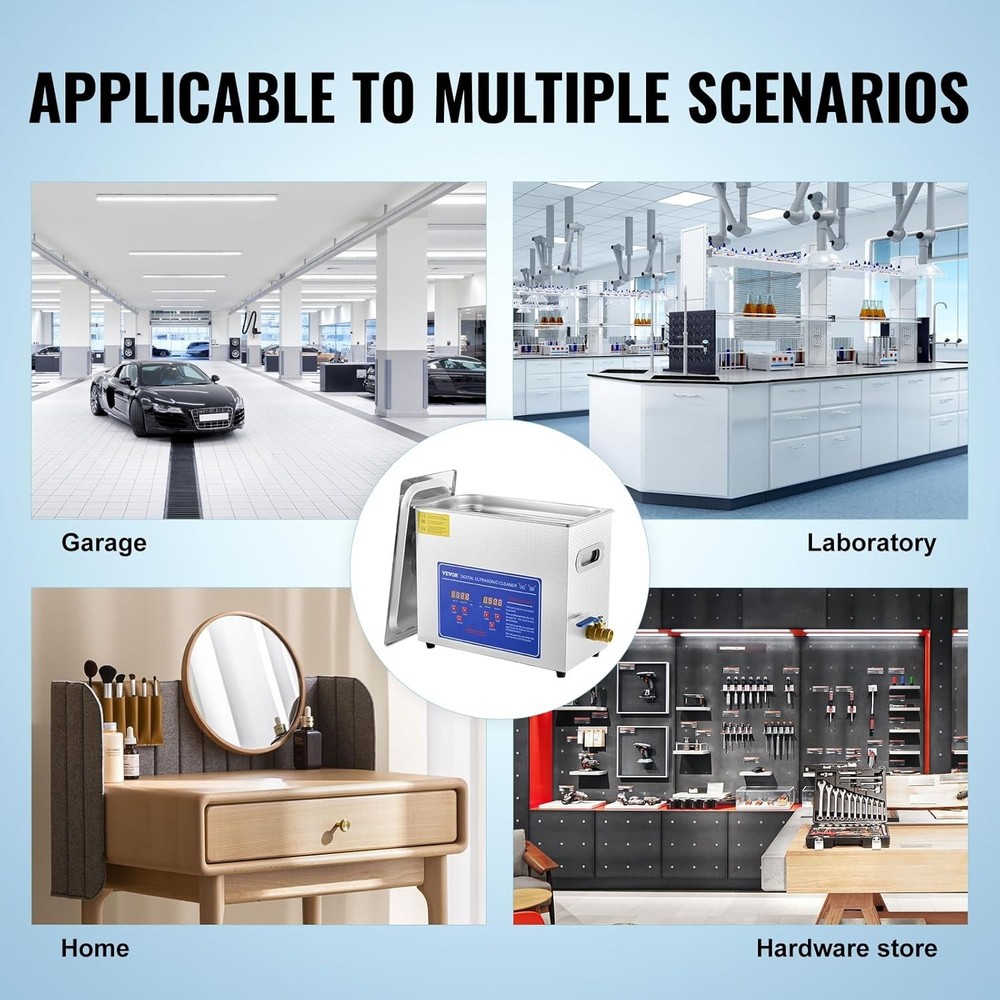 High-Efficiency 6L Sonic Cleaner with Digital Control for Jewelry & Instruments