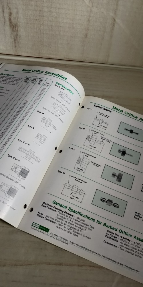 1990 O'Keefe Controls Co. PRECISION FLUID RESTRICTORS Catalog C3