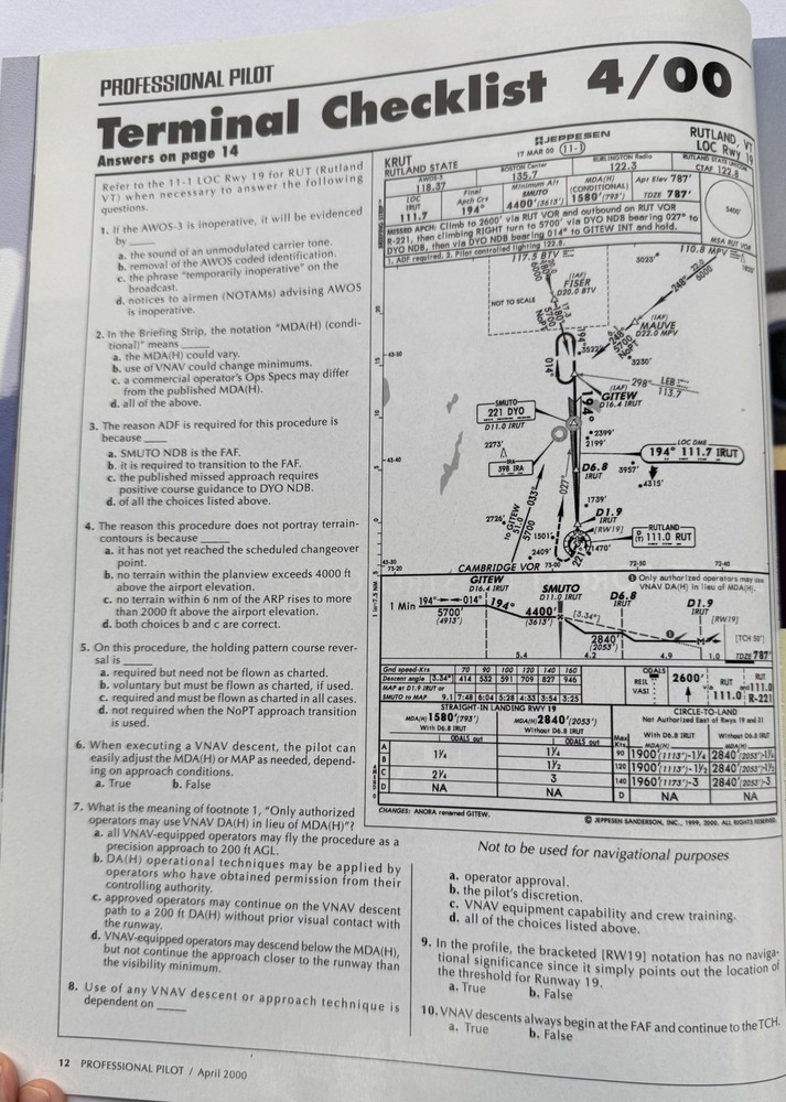 Professional Pilot Magazine April 2000 Vol 34 No 4 - Original