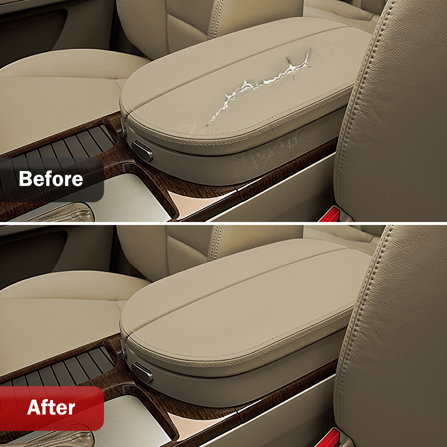 Fit 2007-2013 Acura MDX Leather Center Console Lid Armrest Cover Beige Parchment